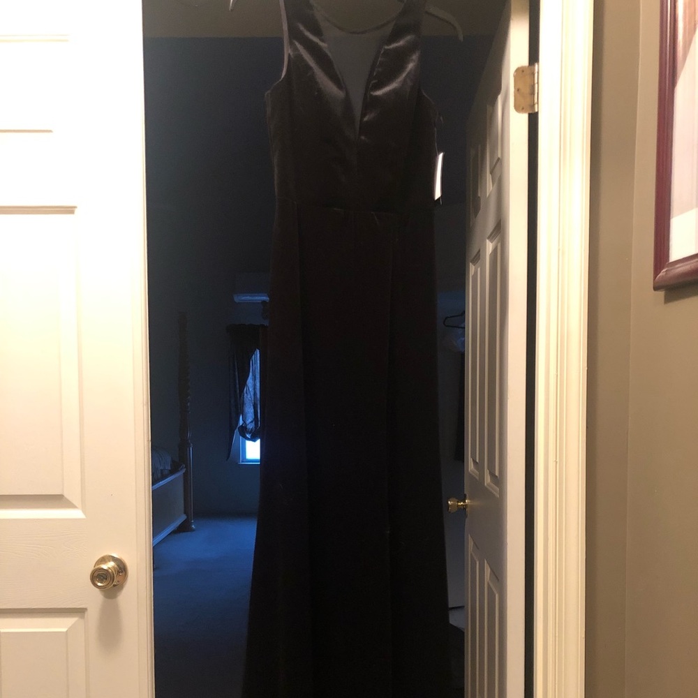 Black velour evening gown